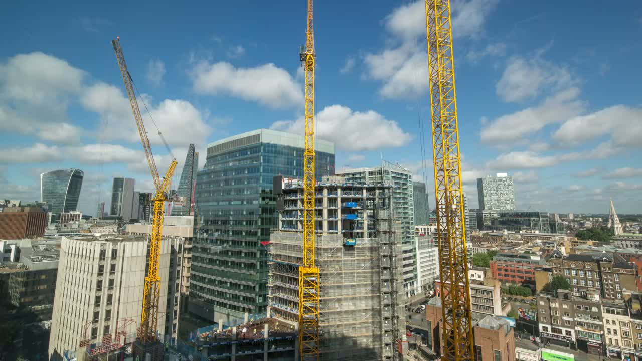 Construction site with tower cranes